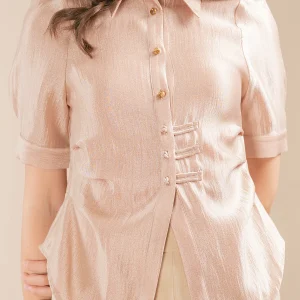 Chinese Knot Ruched Shirt