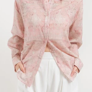 Patterned Cut Out Back Shirt